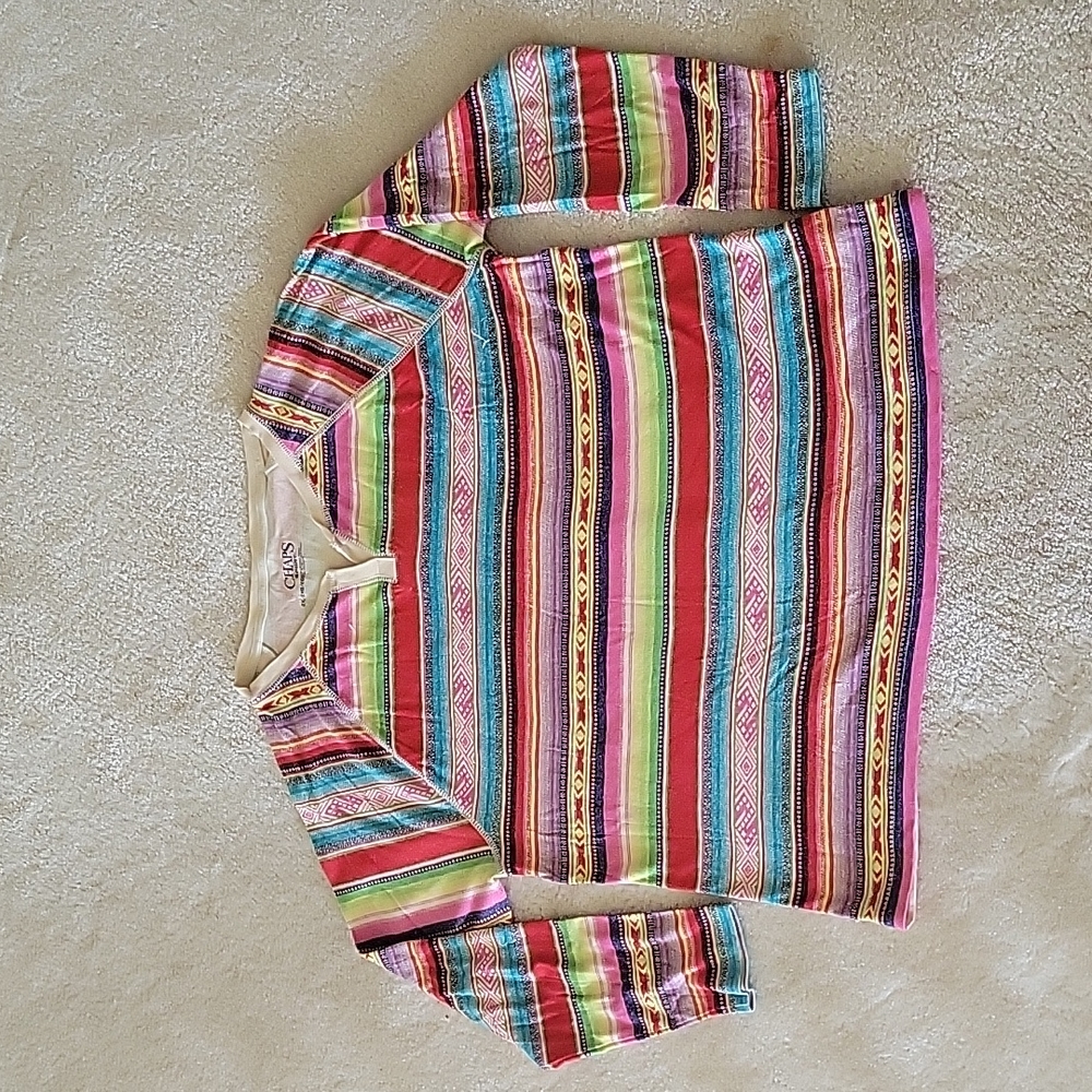 Chaps long sleeve multicolor stripe shirt